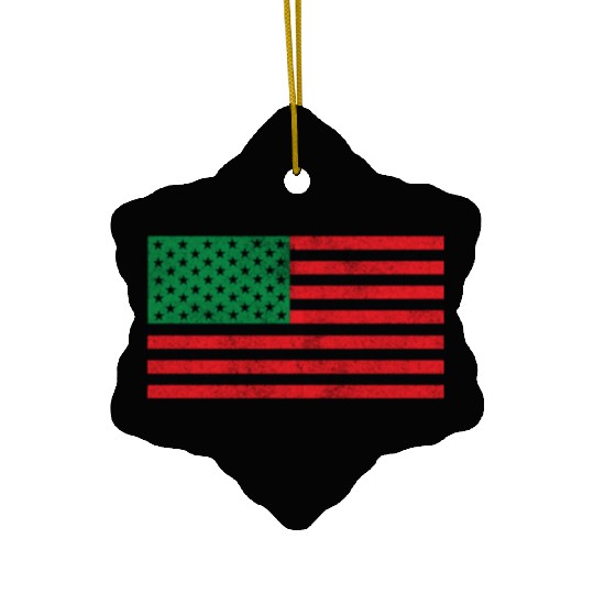 African American Flag Ceramic Ornaments