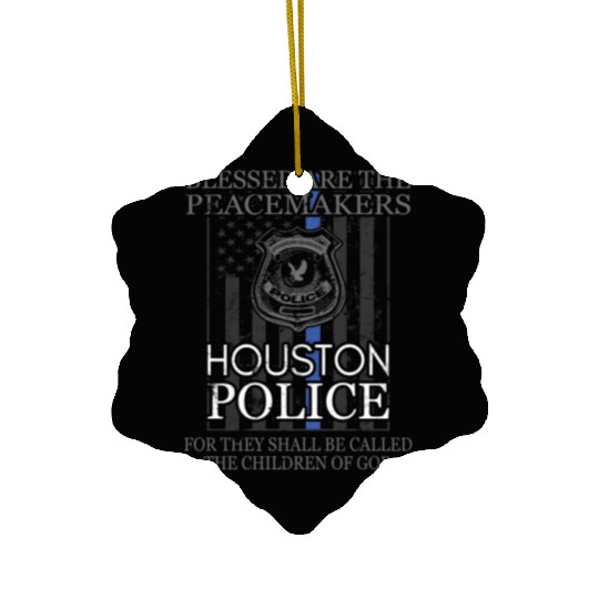 Houston Police Support Saint Michael Police Officer Prayer Ceramic Ornaments