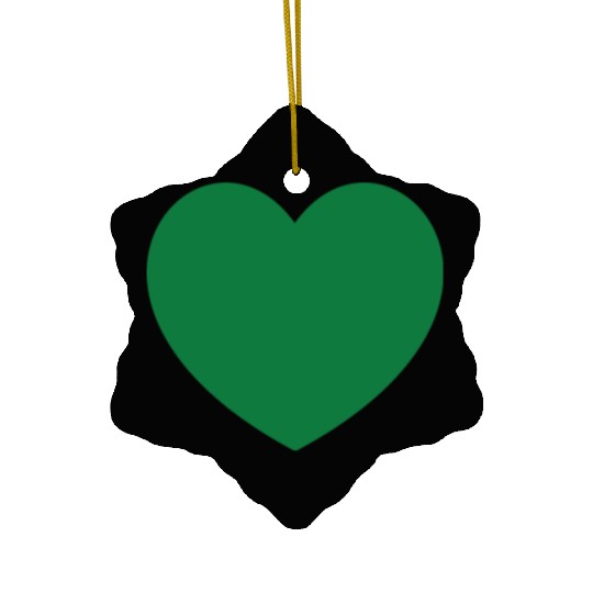 Dark Green Heart Ceramic Ornaments