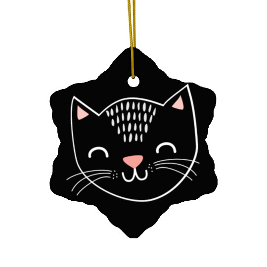 cat face cute gift love cuddle pet relax animal Ceramic Ornaments