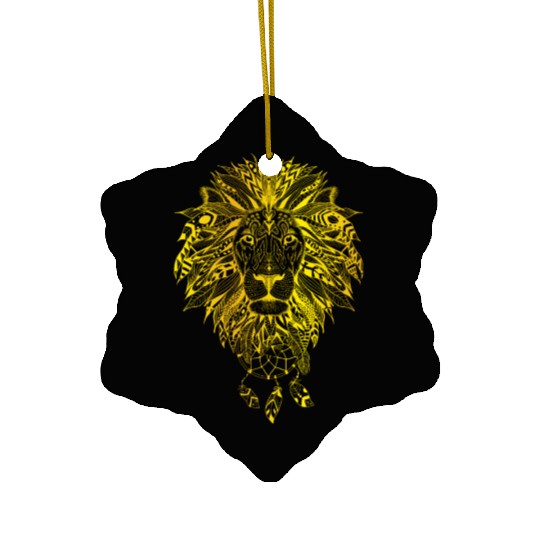 Gold Lion Ceramic Ornaments