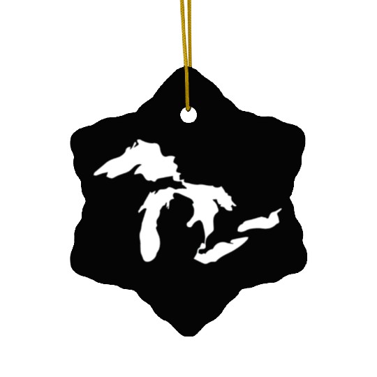 Great lakes white Ceramic Ornaments