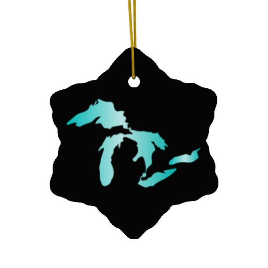 Great Lakes Aqua Ceramic Ornaments
