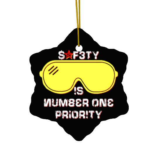 Safety Is Number One Priority - Crazy Russian Hacker Safetyglasses Ceramic Ornaments