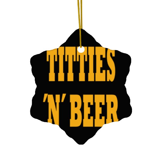 TITTIES N BEER Ceramic Ornaments