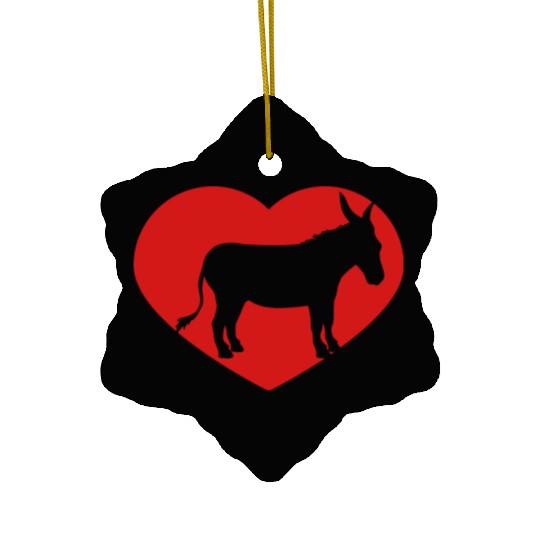 i love love heart donkey horse pony small packelse Ceramic Ornaments