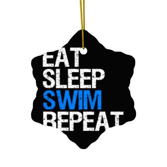 Eat Sleep Swim Repeat Gift Swim Coach. Ceramic Ornaments