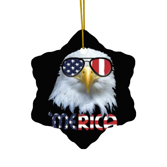 American Eagle 4th July US Merica Election Gift Ceramic Ornaments