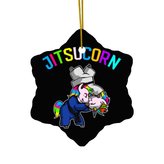 FLGBT Jitsucorn Unicorn BJJ and Jiu Jitsu Ceramic Ornaments