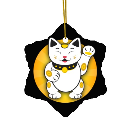 Maneki Neko - Japanese Lucky Cat Ceramic Ornaments
