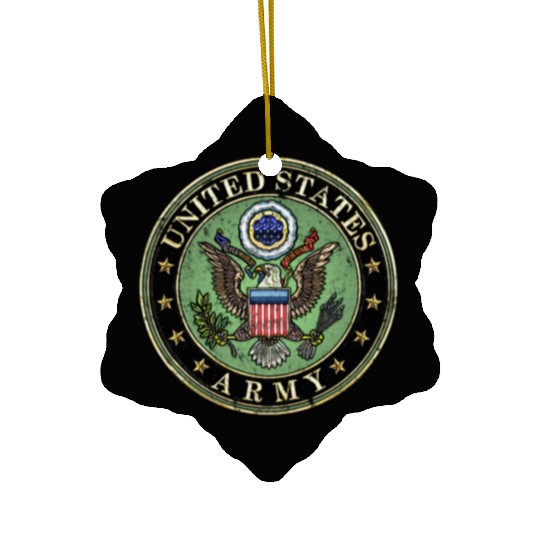 Worn US Army Seal Ceramic Ornaments