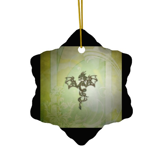 Awesome chinese dragon green colors Ceramic Ornaments