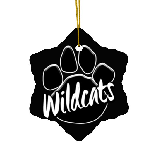 Wildcats Paw Print Mascot School Pride Ceramic Ornaments