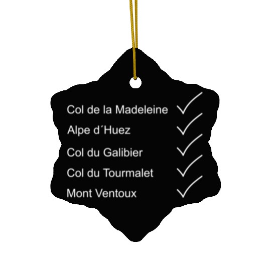 Cycling the mountain in France with the bike. Ceramic Ornaments