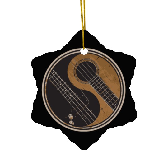 Guitar Ying Yang Gift Guitar Player Ceramic Ornaments