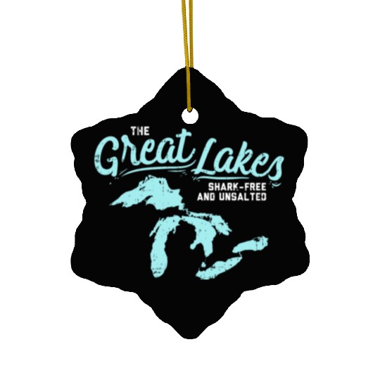 Lake The Great Lakes Silhouette USA Border Gift Ceramic Ornaments