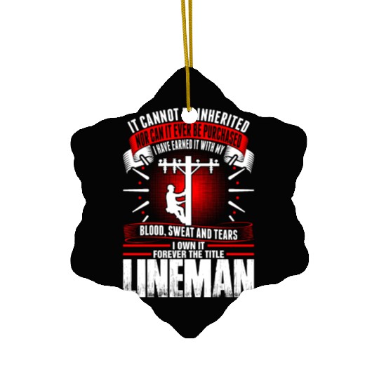 Forever The Title Lineman Ceramic Ornaments