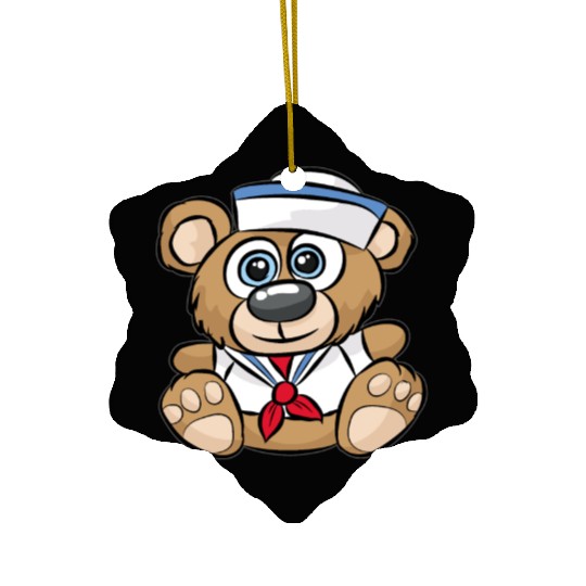 SAILOR TEDDY BEAR captain crew sail boat nautical Ceramic Ornaments
