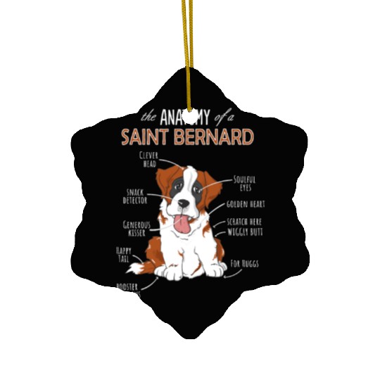 The Anatomy Of A Saint Bernard - Funny Dog Ceramic Ornaments