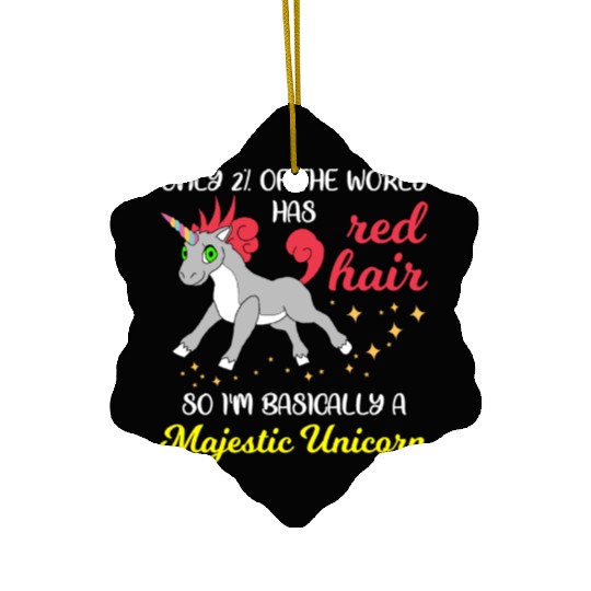 Red Hair Majestic Unicorn Redhead Ginger Gift Ceramic Ornaments