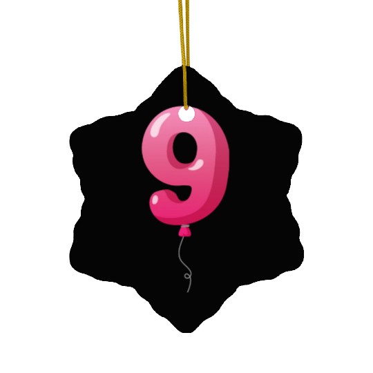 Number 9 Balloon, 9th birthday, 9 year old Ceramic Ornaments