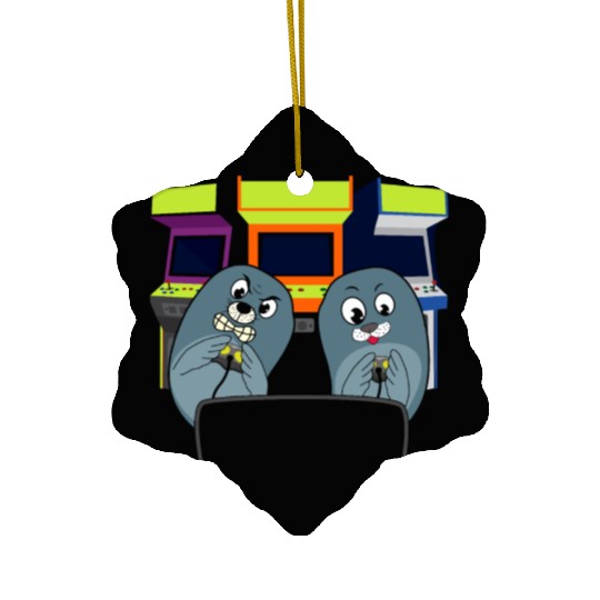 sea lion Seal Video Game gift Ceramic Ornaments