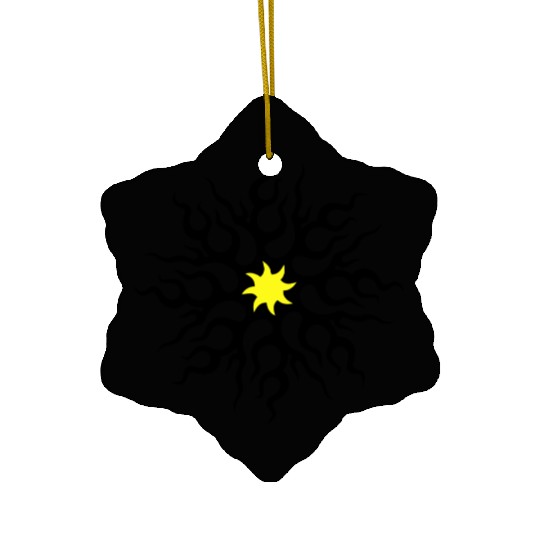 Tattoo Tribal Sunburst 2 Color Ceramic Ornaments