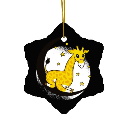 Night Giraffe Ceramic Ornaments