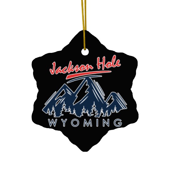 Jackson Hole Wyoming Ceramic Ornaments Vintage City Retro Tshi