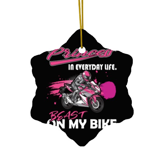 Biker Princess Motorcycle Biker girl Ceramic Ornaments