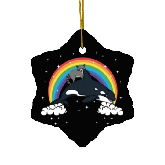 Raccoon Trash Panda Funny Orca Killer Whale Gift Ceramic Ornaments