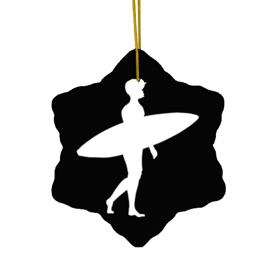 Surfer Surfboard Ocean Vacation Beach Ceramic Ornaments