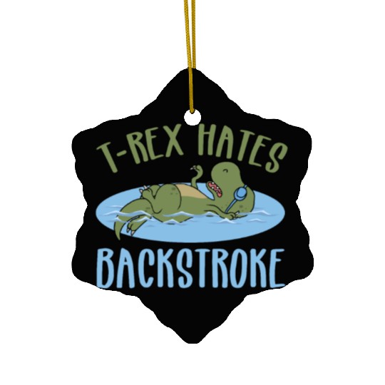 Trex Swimming Funny Dinosaur Swimming Team Gift Ceramic Ornaments