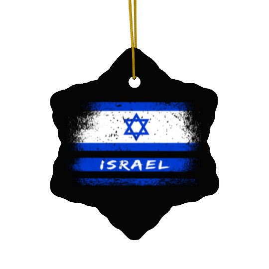 Israel Vintage Flag / Gift Jerusalem Ceramic Ornaments