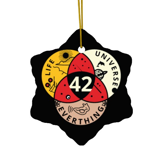 42 Angel Number Life Universe Everything Ceramic Ornaments