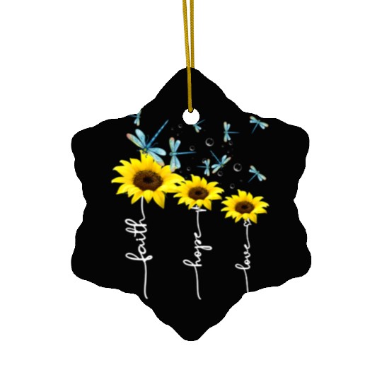 Faith hope love sunflower Ceramic Ornaments