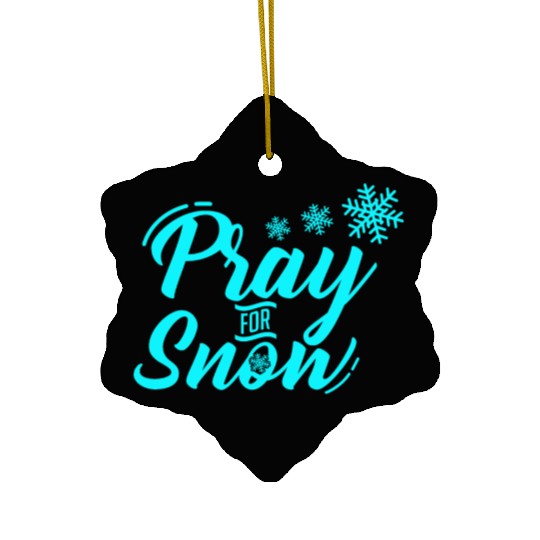 Pray for Snow Snow White Christmas Praying Ceramic Ornaments