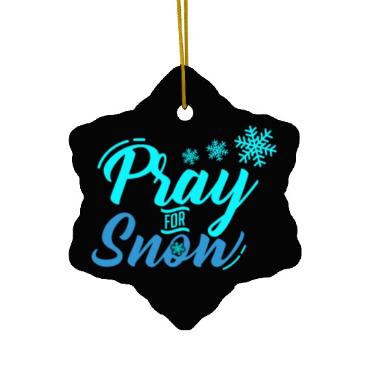 Pray for Snow Snow White Christmas Praying Ceramic Ornaments