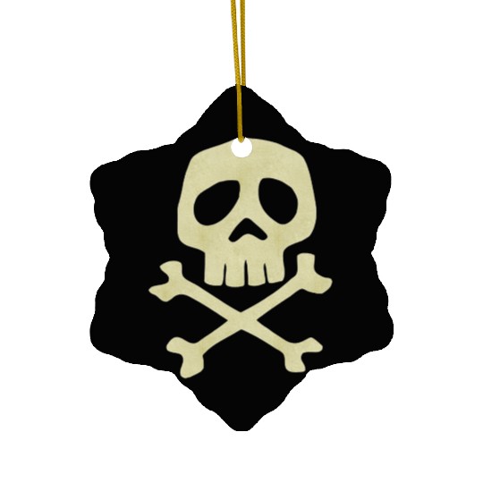 Misfits Style Captain Harlock Skull Crossbones Ceramic Ornaments