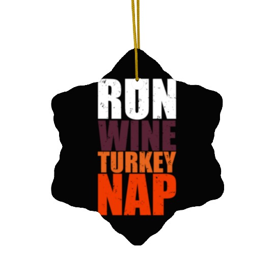 Thanksgiving Wine Turkey Nap Funny Foodie Gift Ceramic Ornaments