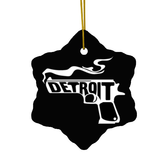 Detroit Smoking Gun Michigan American State Ceramic Ornaments