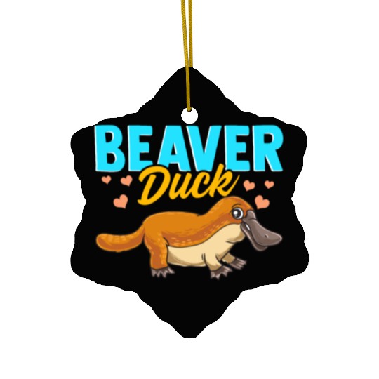 Beaver Duck Platypus Pun Cute Duck Billed Platypus Ceramic Ornaments