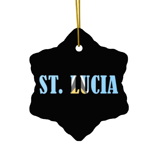 St Lucia flag Ceramic Ornaments