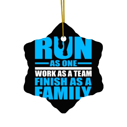 Runner Gift Idea Run as One Work as a Team Finish Ceramic Ornaments