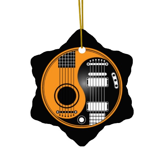 Guitar Ying Yang Ceramic Ornaments