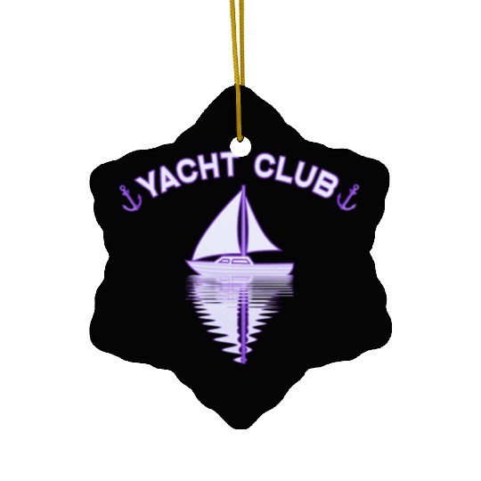 Yacht Club sailing ship sailing anchor Ceramic Ornaments