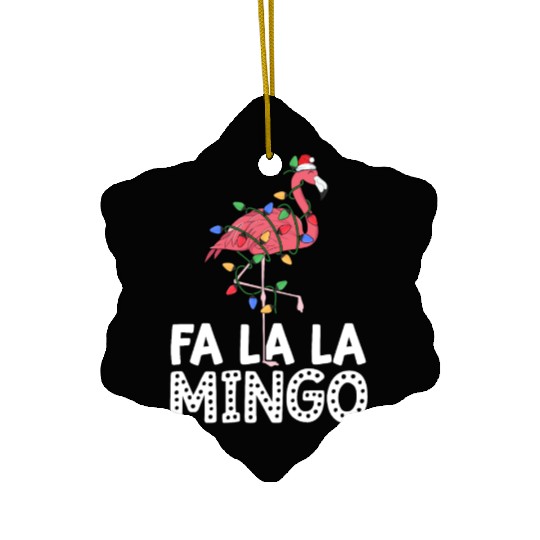 Fa La La Mingo Flamingo Christmas Tree Lights Ceramic Ornaments