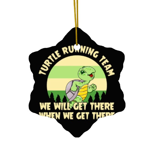 Turtle Running Team Ceramic Ornaments