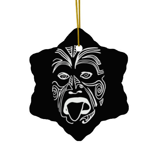 The Tribal Haka Mask Guy - Indigenous Face Ceramic Ornaments