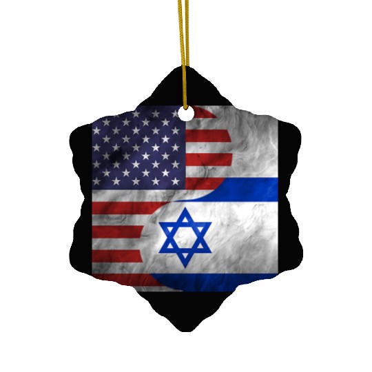 USA Israel Dual Yin Yang Flag Ceramic Ornaments
